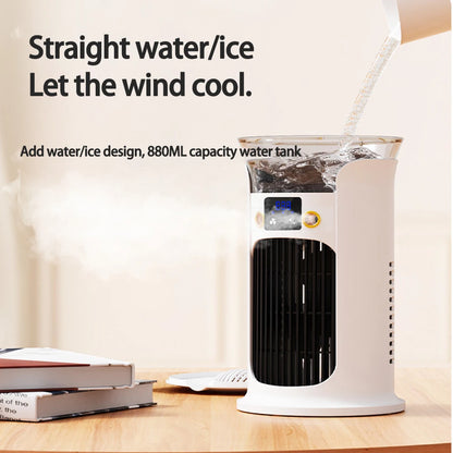 Mute Desktop USB Mini Portable Air Conditioner Fan for Room Home Camping Humidifier Water Mist Cooling Fan Night Lamp Air Cooler
