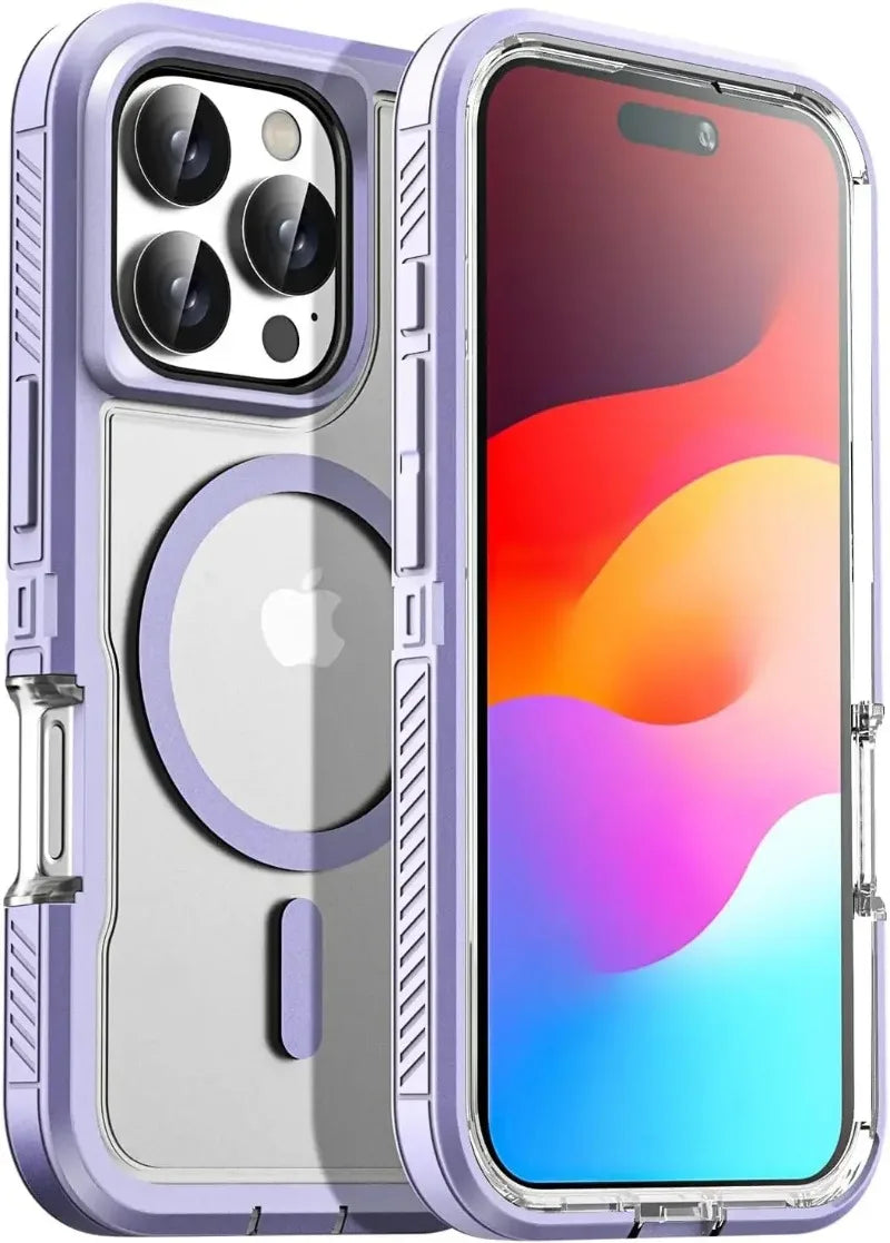 Luxury Ott Magnetic Armor Cases for IPhone 17 16 15 14 Plus 13 12 11 Pro Max Box Shockproof Charging Heavy Duty Protect Cover