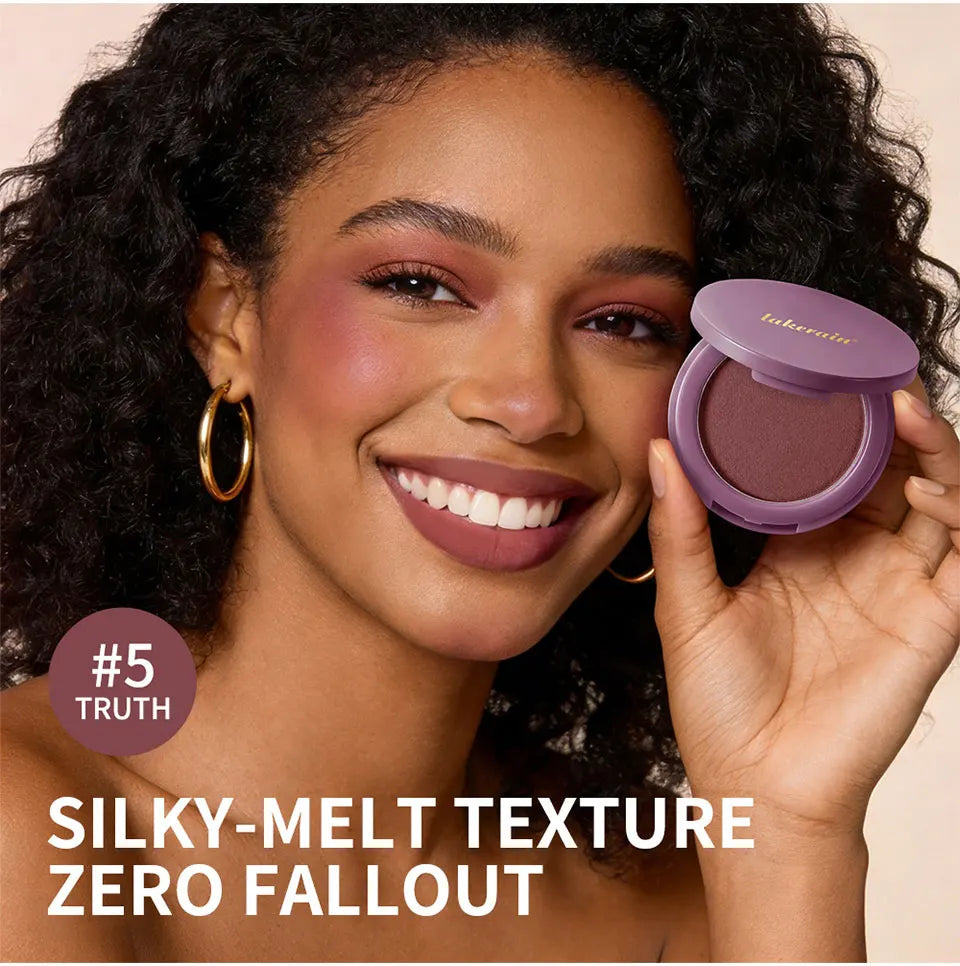 New Matte Blush Cream to Powder Cushiony Bouncy Texture Long Lasting Natural Flush Brightens Face Complexion Woman Makeup