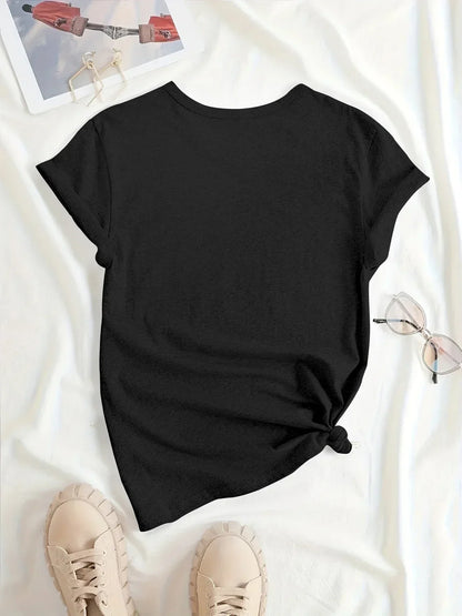 Women Plus Size T-Shirt – Graphic Short Sleeve | Loose Fit Tee | Breathable Cotton Shirt
