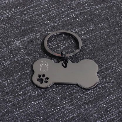 Custom Text Dog Tags Personalized Name Dog Cat ID Tag Bone Shaped Pendant Laser Engraving Address Number Customized Pets ID Tag