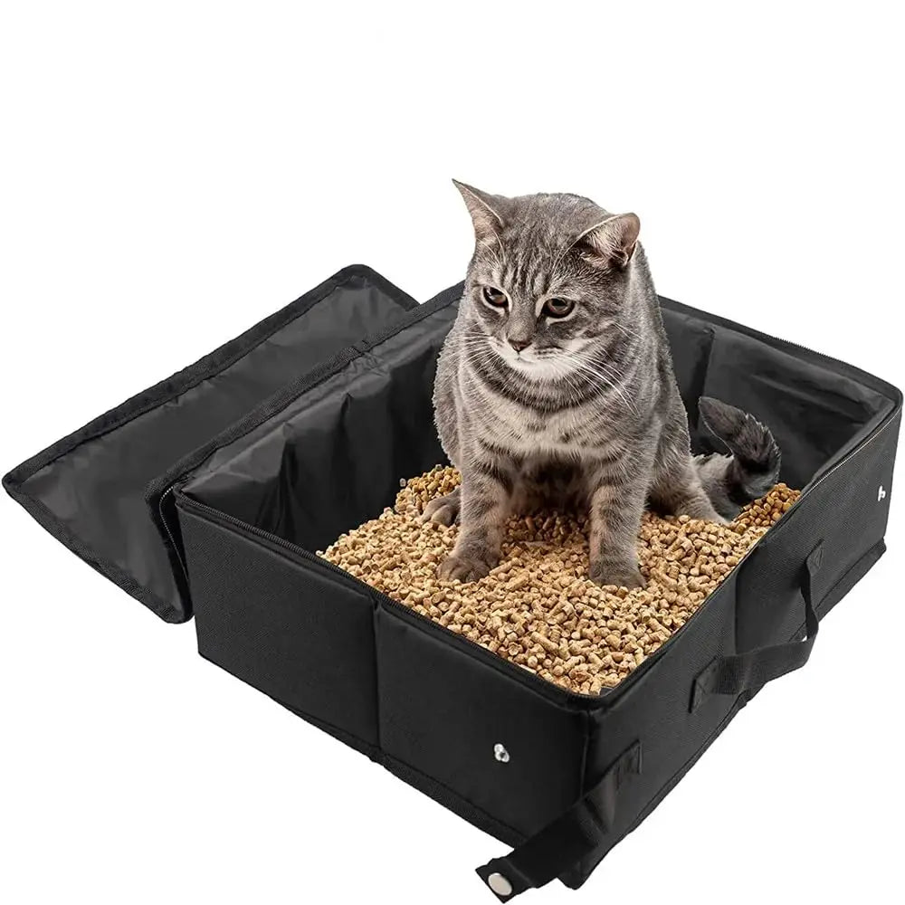 Portable Folding Pet Litter Box - Waterproof Travel Dog  Cat Toilet Tray - ZOOMNSTORE