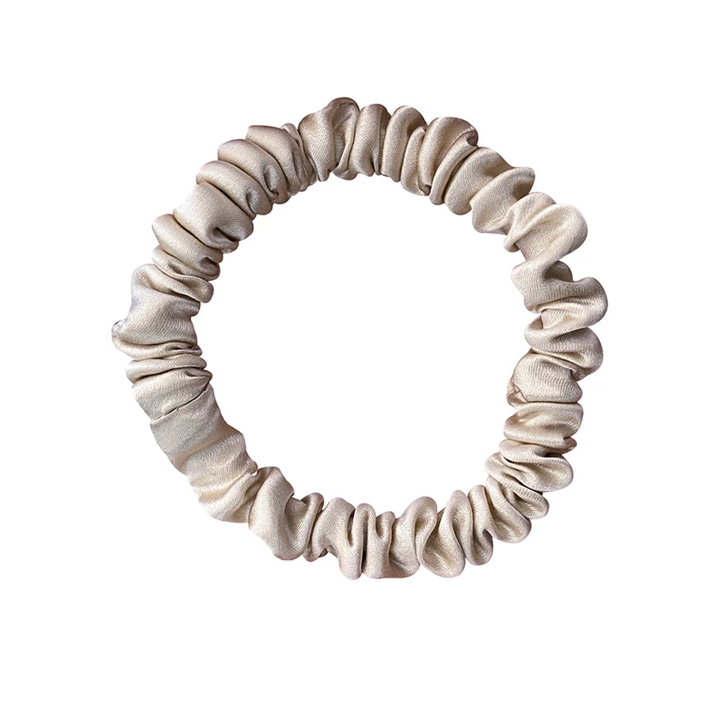 100% Pure Mulberry Silk Scrunchies Hair Bands Ties Gum Elastics Ponytail Holders for Women Girls Hair Accessories 19 Momme 1.5CM