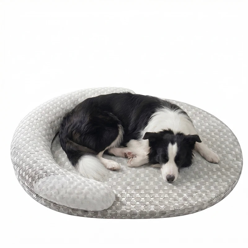 Summer Ice Silk Cooling Dog Bed Oval Breathable Heat Dissipation Cat Mat Pet Nest Cooling Pad for Small Medium Large Dogs Cats