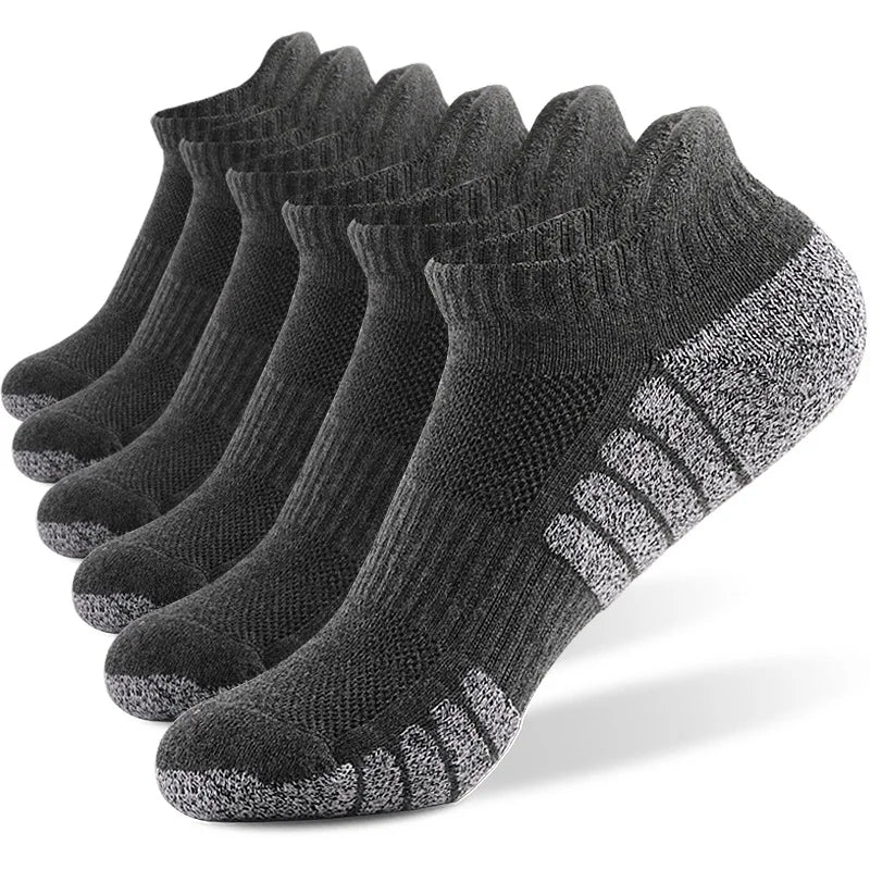 Thickened Non-Slip Running Socks - Breathable Low Cut Sports Socks for Men  Women 3 Pairs - ZOOMNSTORE