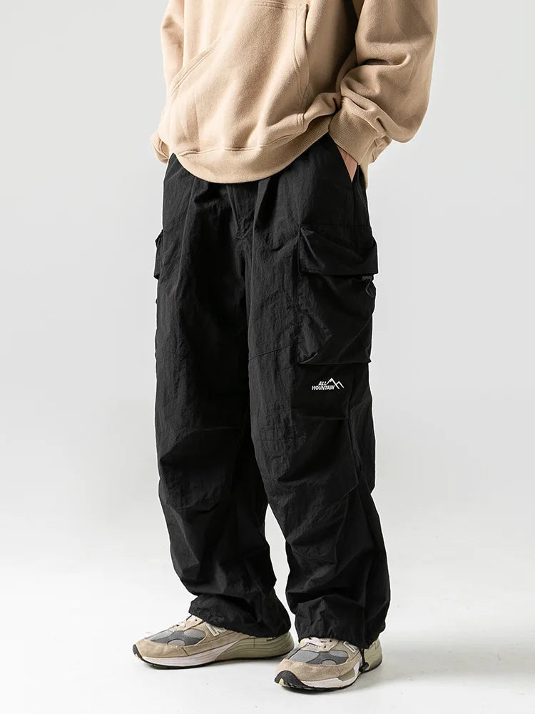 Vintage Baggy Hiking Cargo Pants Men Waterproof Casual Sport Jogging Sping Summer Parachute Pants Outdoor Wide Leg Trousers