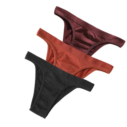 3Pcs/Set Women High Cut Brazilian Panties High Rise Seamless Underwear Soft Stretch Sports Soft Briefs Ladies Sexy Lingerie M-L