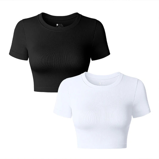 Women's Yoga Shirt - Breathable Seamless Knit Top | Quick Dry Fitness Wear