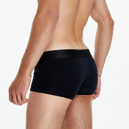 SEOBEAN New Ice Silk Boxers Men Underwear U Convex Pouch Solid Underpants Comfortable Breathable Thin Boxershorts