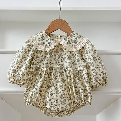 Baby Girl Romper - Korean Style Autumn Toddler Clothes 0-24 Months Cotton Print
