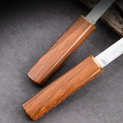 2-in-1 Stainless Steel Utility Knife - Outdoor Paring  Meat Cutter