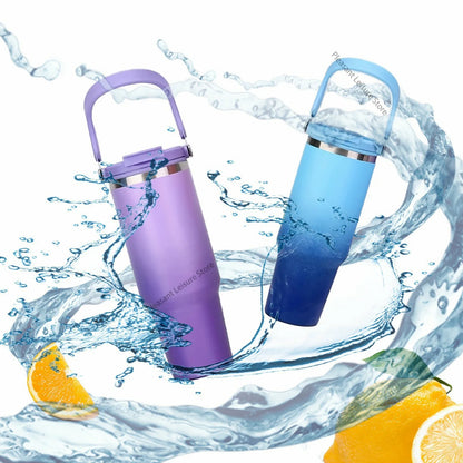 890ML Stainless Steel Thermos Cup Travel Thermos Water Bottle with Straw Keep Cold and Hot Car Coffee Cup Portable Vacuum Flask