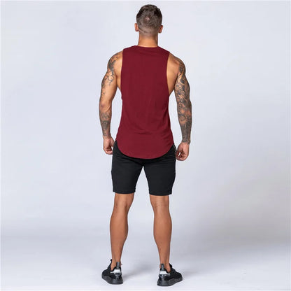 Men Cotton Sleeveless Shirt Casual Gym Tank Top Man Quick Dry Fitness Basketball Vest Bodybuilding Running t-Shirt Man Clothing