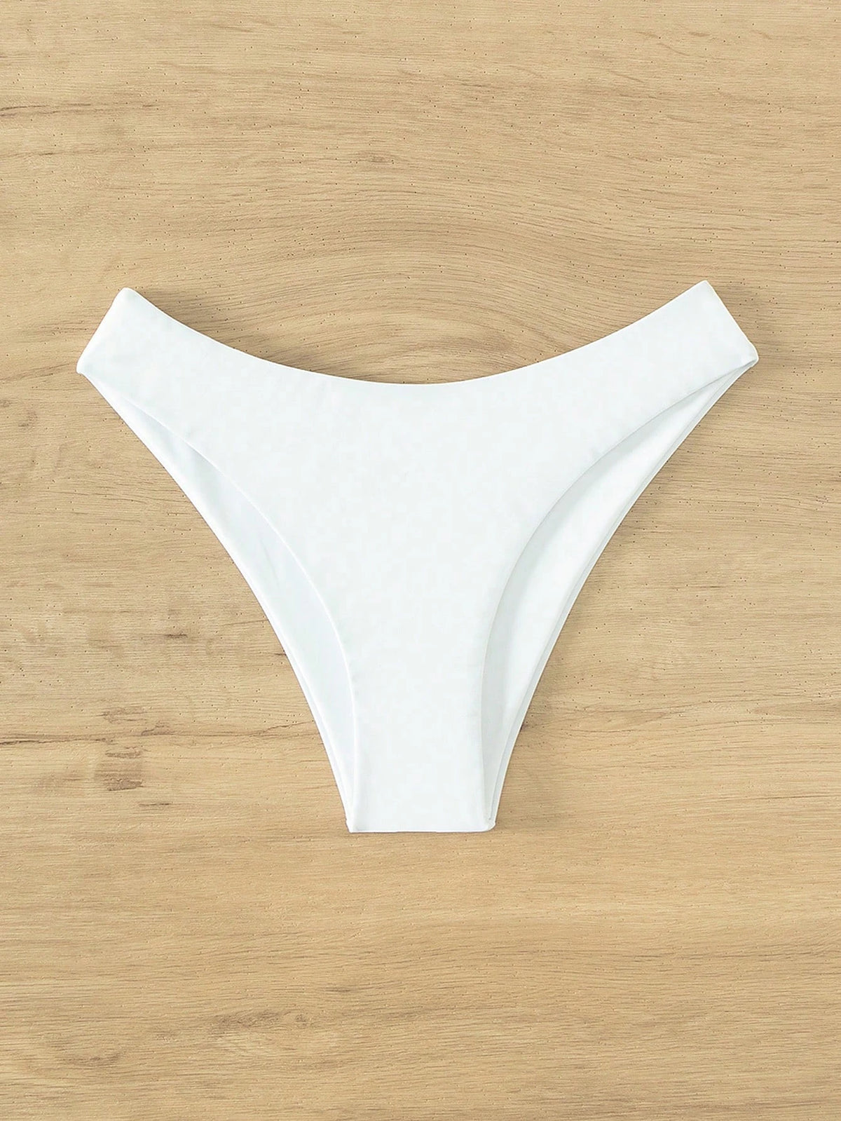 Summer New 2025 Solid Color Bikini Bottoms White Swimsuit Bottoms Single Piece