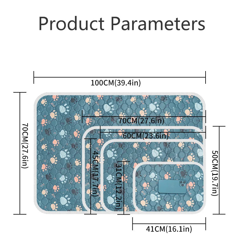 BIAI Winter New non-slip Mat for Pets Waterproof Dog Pee Pad Breathable Cat Mat Washable Pet Diaper Pad High Absorbent Pet Mat