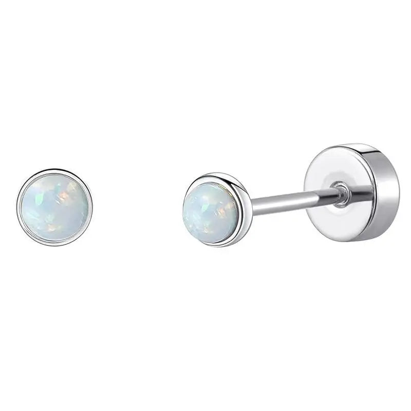 Stainless Steel Stud Earrings – Heart Moon Cartilage Ball Studs for Women’s Body Piercing