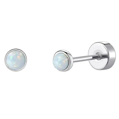 Stainless Steel Stud Earrings – Heart Moon Cartilage Ball Studs for Women’s Body Piercing