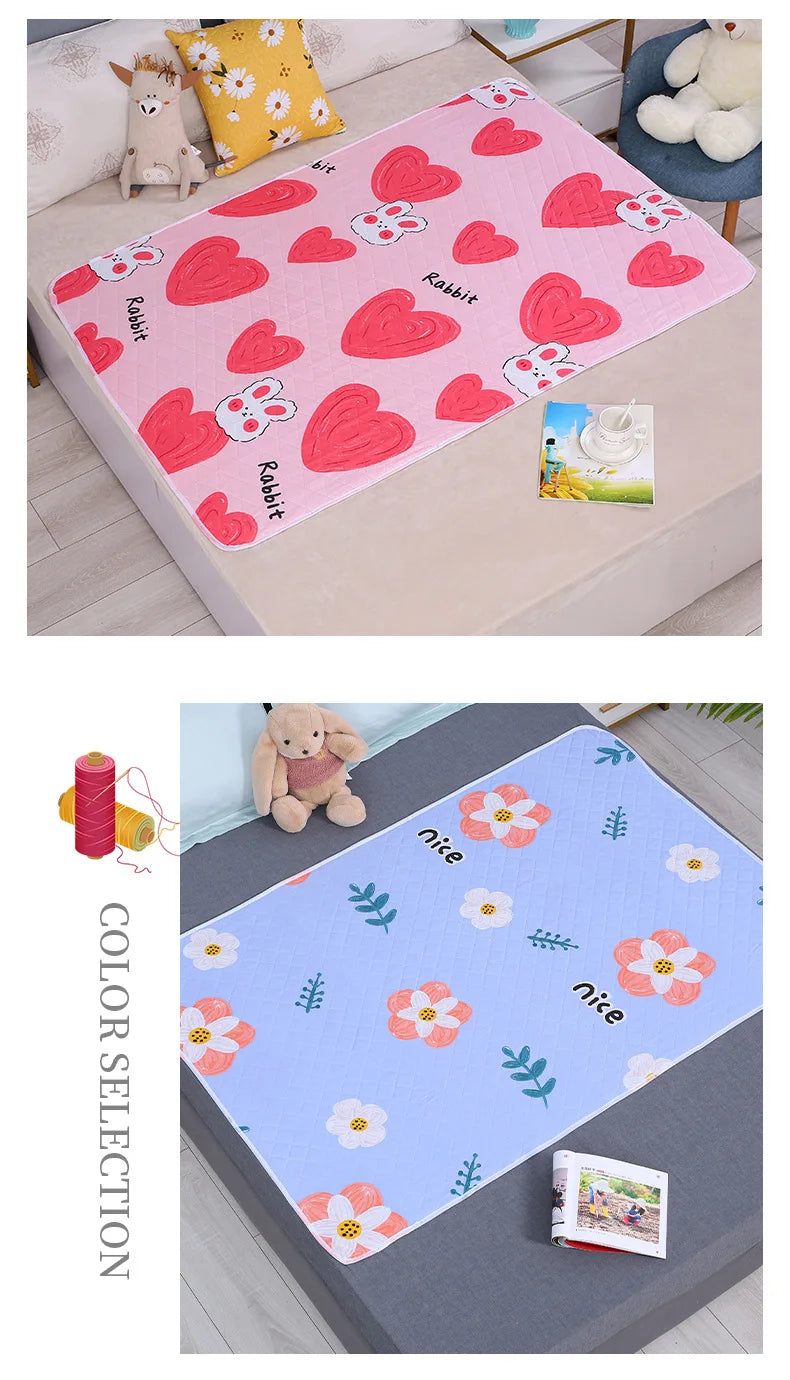 Diaper pad waterproof washable cotton breathable oversized diaper care mattress