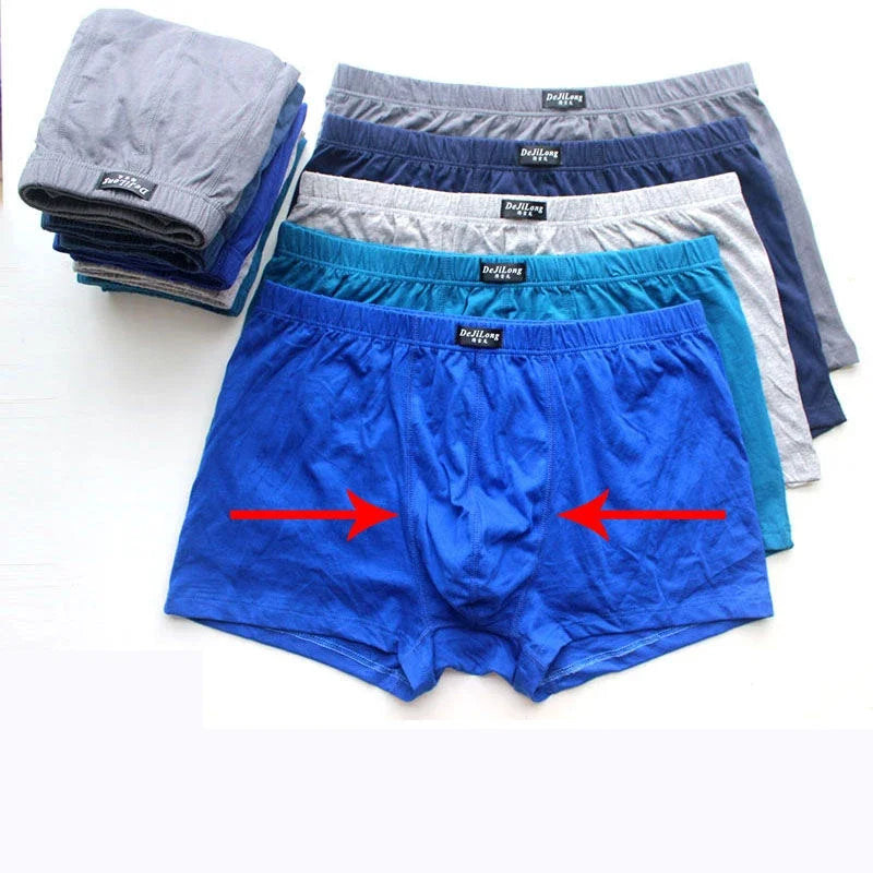 5 Pack 100% Cotton Boxer Briefs for Men 6XL Big & Tall Breathable Underwear with Anti-Ride Up Soft Printed Boxers Shorts