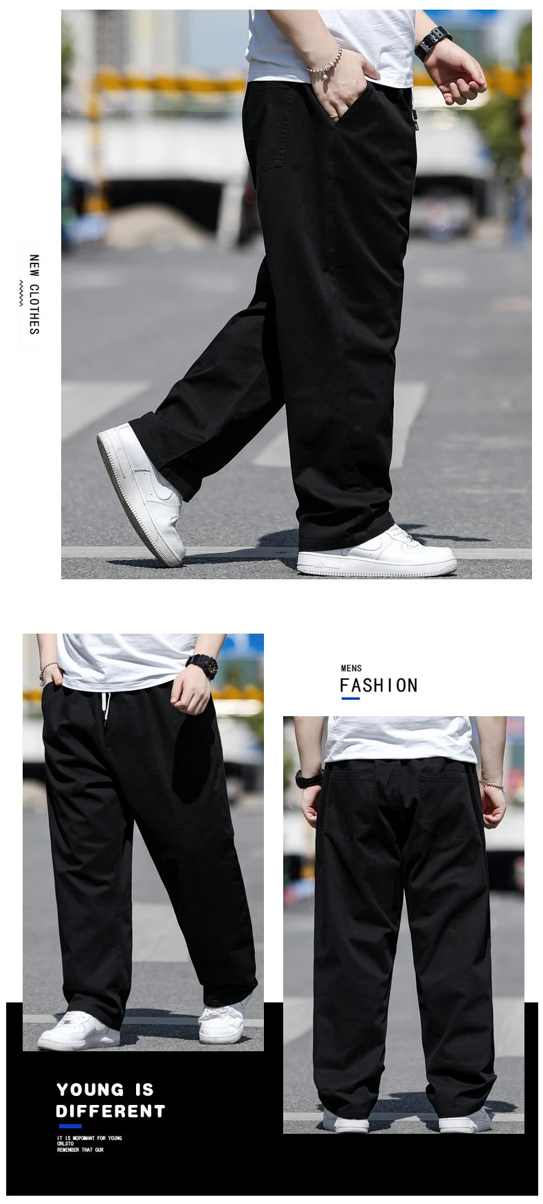 Large Size Men's Casual Pants XL-8XL Plus Size Straight Loose Fit Trousers Elastic Waist Oversized Cotton SweatPants Outdoor