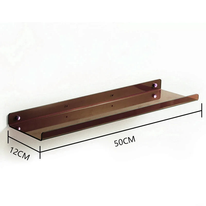 Acrylic Wall Storage Rack - No Drill Bathroom  Kitchen Organizer with Strong Adhesive