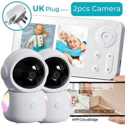 WiFi Baby Monitor - 2K 3MP Dual Camera Split Screen with PTZ & Auto Night Vision