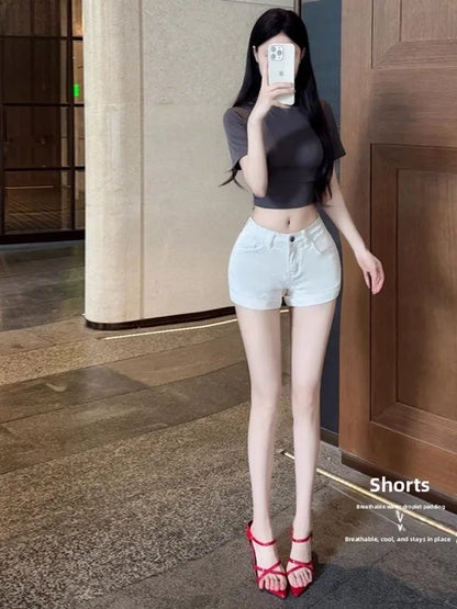 American Sle Hot Girl Low Waist Hip Enhancing Denim orts Women Summer New Slimming Small Size Versatile Hot Pants