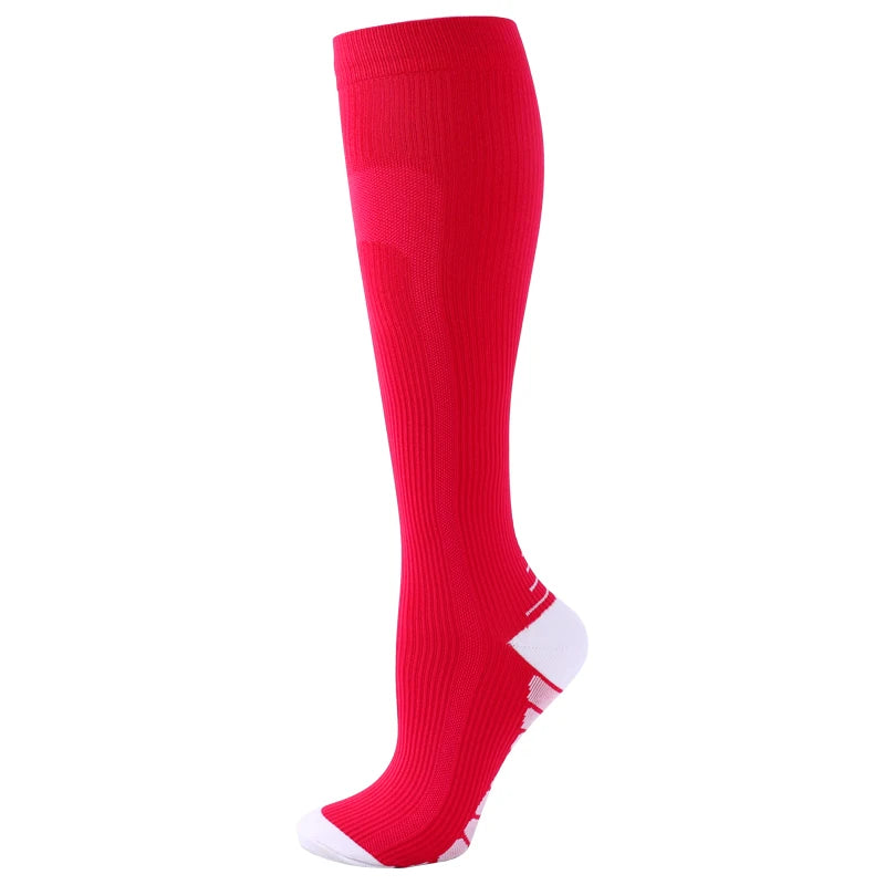 Compression Socks For Running & Sport - 20-30 mmHg Knee High Black Anti Fatigue