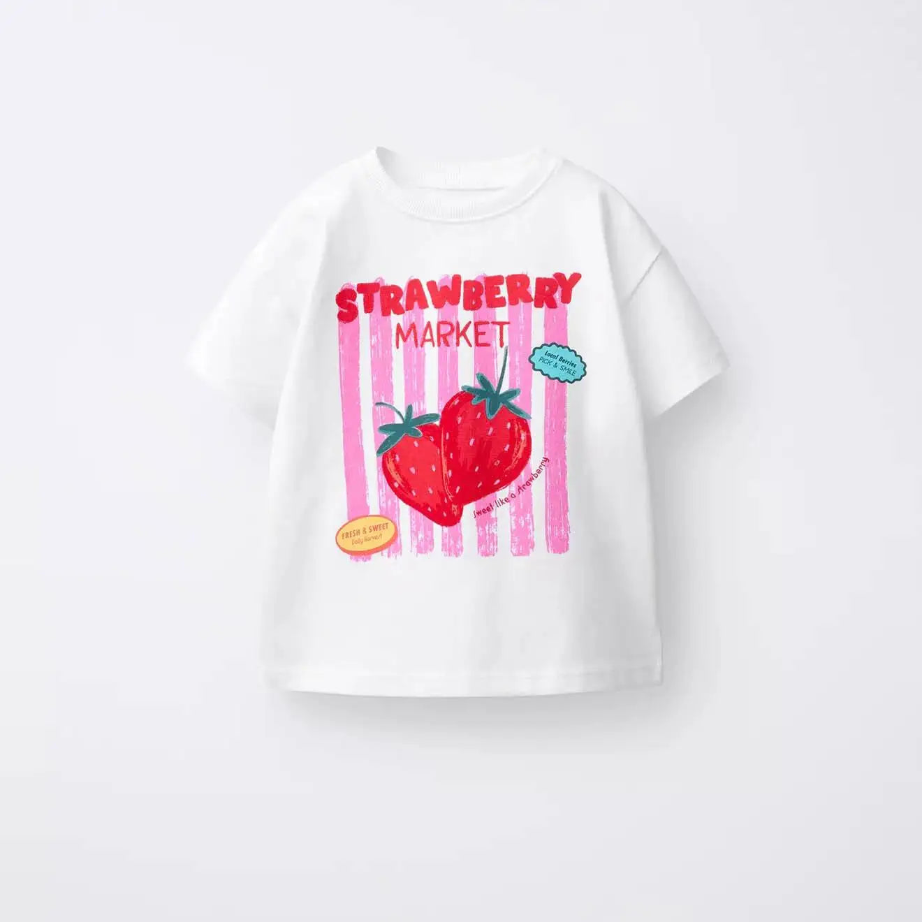 Printed Cartoon T-shirt For Kids Clothing Summer Costume Simple Fashion Baby Girl And Boy Short Sleeve Tees Tops Children Tshirt