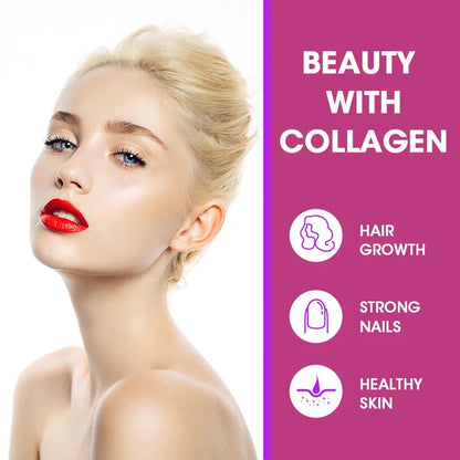 Collagen Biotin Supplement - Hyaluronic Acid Biotin Vitamin C E - Hair Skin Nails Joint Support and Energy Boost Vegan Capsules
