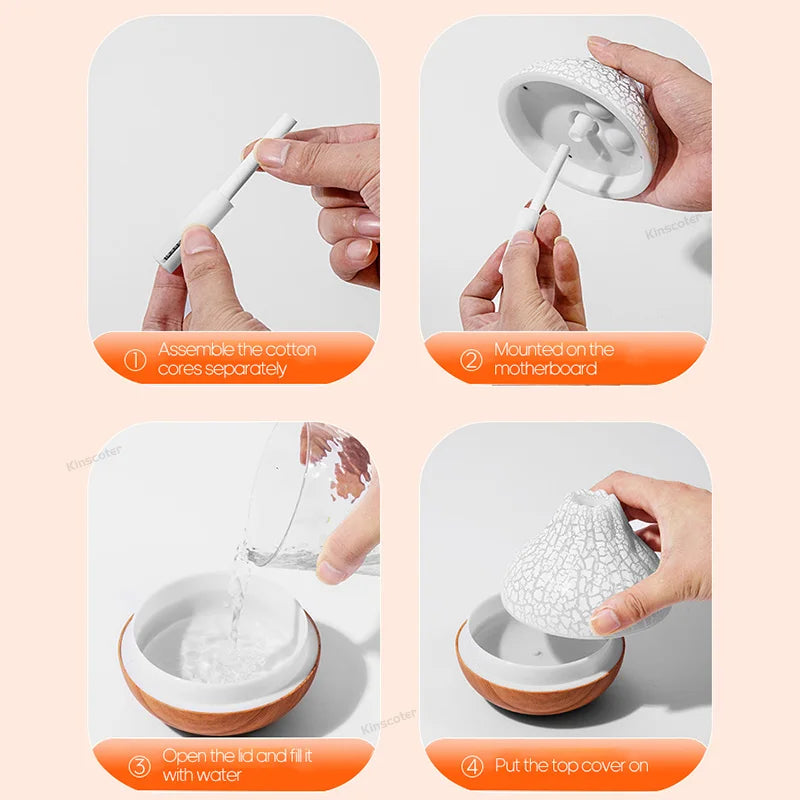 300ml USB Desktop Humidifier - Colorful Mist Diffuser  Air Purifier