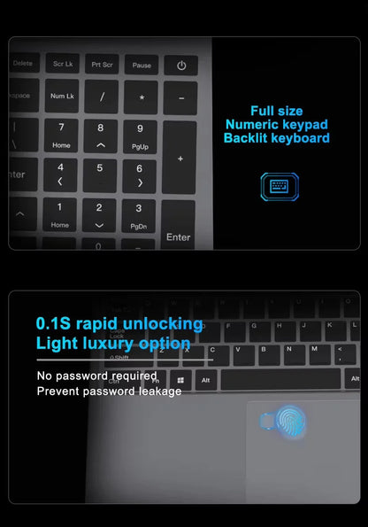 Intel Core i9 10980HK Laptop Windows 11 15.6"Computer 16GB RAM 1TB 2TB SSD Gaming Laptops Fingerprint Unlock Business Notebook