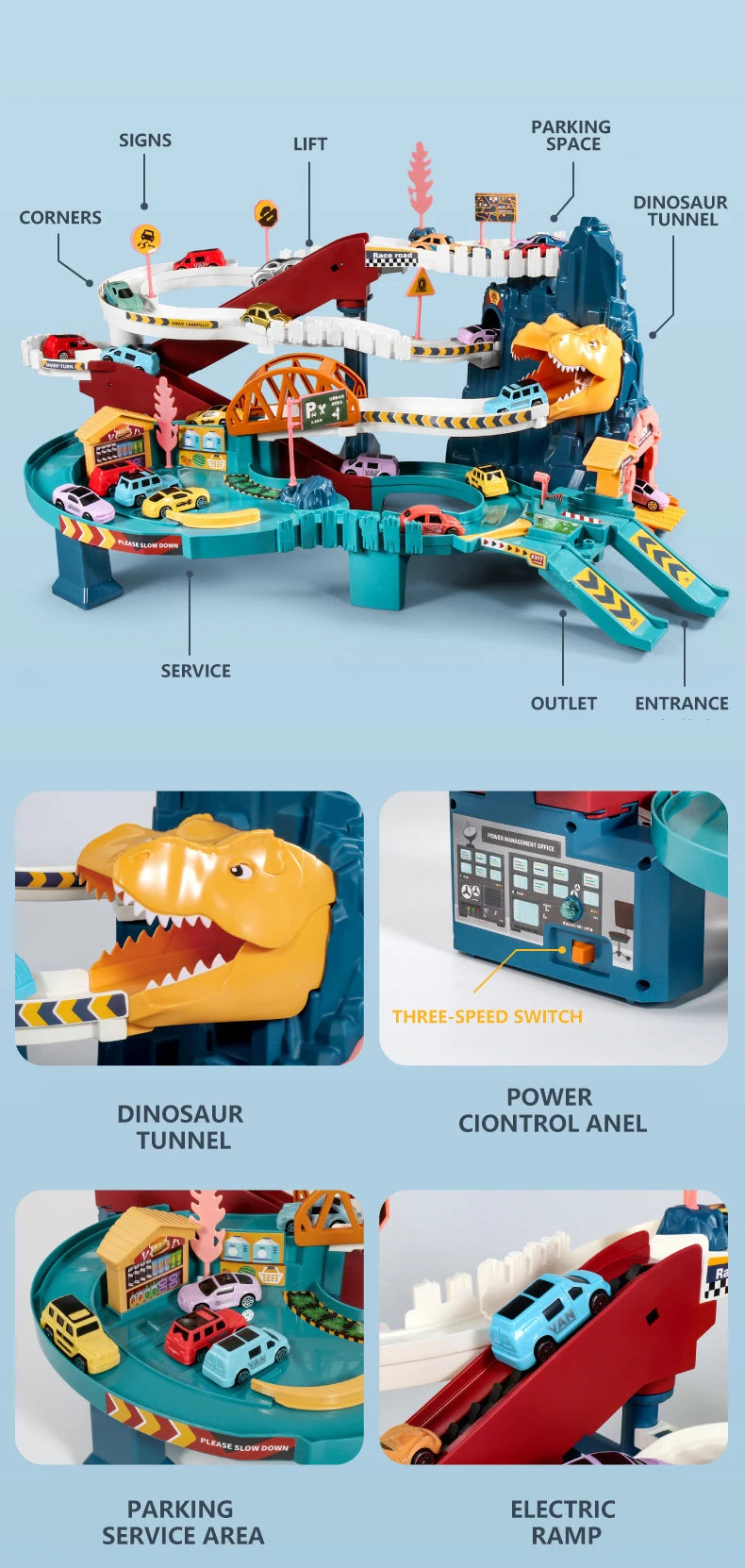 KBDFA Lion Theme Car Track For Children Diecasts Holiday Gifts Birthday Hot Wheels Kids Educational Race Toys Racing Rail Cars