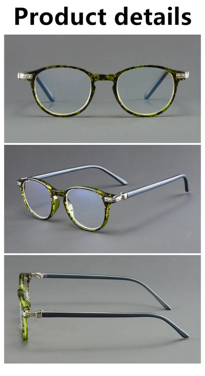 Reading Glasses Unisex – Small Round Frame Anti Blue Light Eyewear With Plastic Titanium Frame