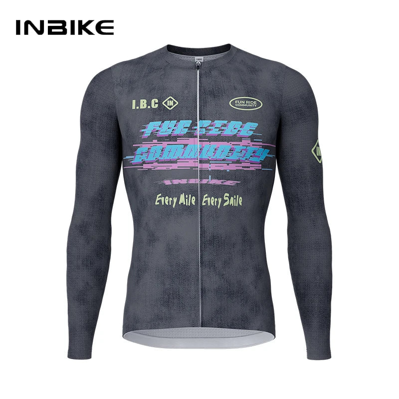 Men's Cycling Jersey Set - Quick Dry Long Sleeve Jersey & Mountain Bike Bib Shorts
