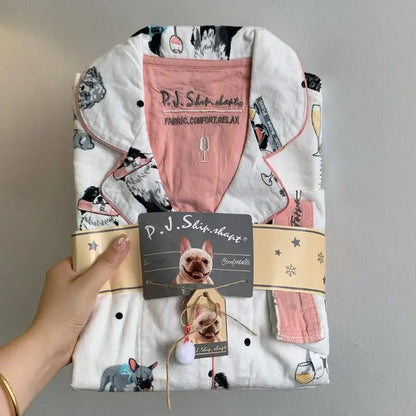 2026 Spring Autumn Winter New Home Clothes Women Cotton Pajamas Suit Cartoon Nightwear Comfort Shirt Pants Gift Loungewear