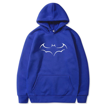 2026 New Spring and Autumn Men's Fashion Trend Personalized Bat Print Hoodie Loose Casual Top Hoodie Comfortable and Warm