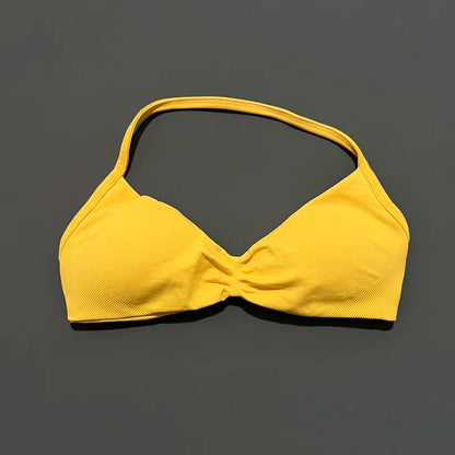 Impact Sports Bra - Seamless Yoga Halter Top for Women | High Support Fitness Workout Bra