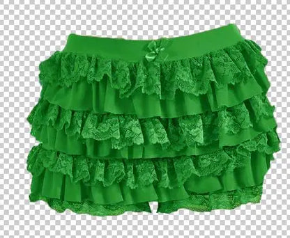 Women's Bow Lace Ruffle Shorts – Y2K Elastic-Waist Summer Shorts