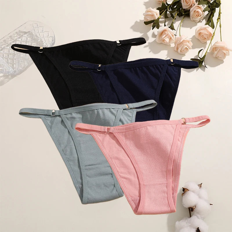 Cotton Bikini Panties - Women’s Low Waist Briefs | Comfortable Soft Cotton Lingerie Set