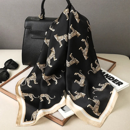 Luxury Silk Square Scarf - 70cm Satin Neck Tie  Hair Bandana for Women