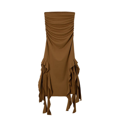 One Shoulder Dress - Slim Fit Summer Fashion Bra Wrap Ankle Length Dress