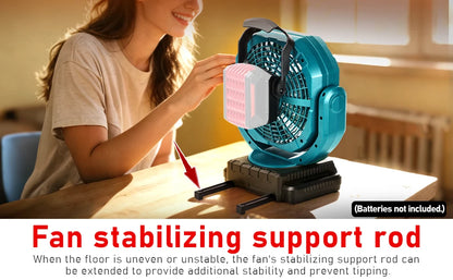 Cordless Oscillating Fan for Bosch 18V Battery, 3-Speed Jobsite Industrial Camping Fan (Battery Not Included)