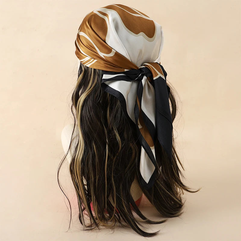 Luxury Silk Head Scarf - Soft Summer Foulard Bandana for Women