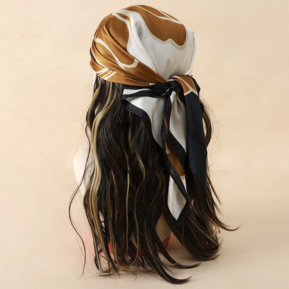Luxury Silk Head Scarf - Soft Summer Foulard Bandana for Women