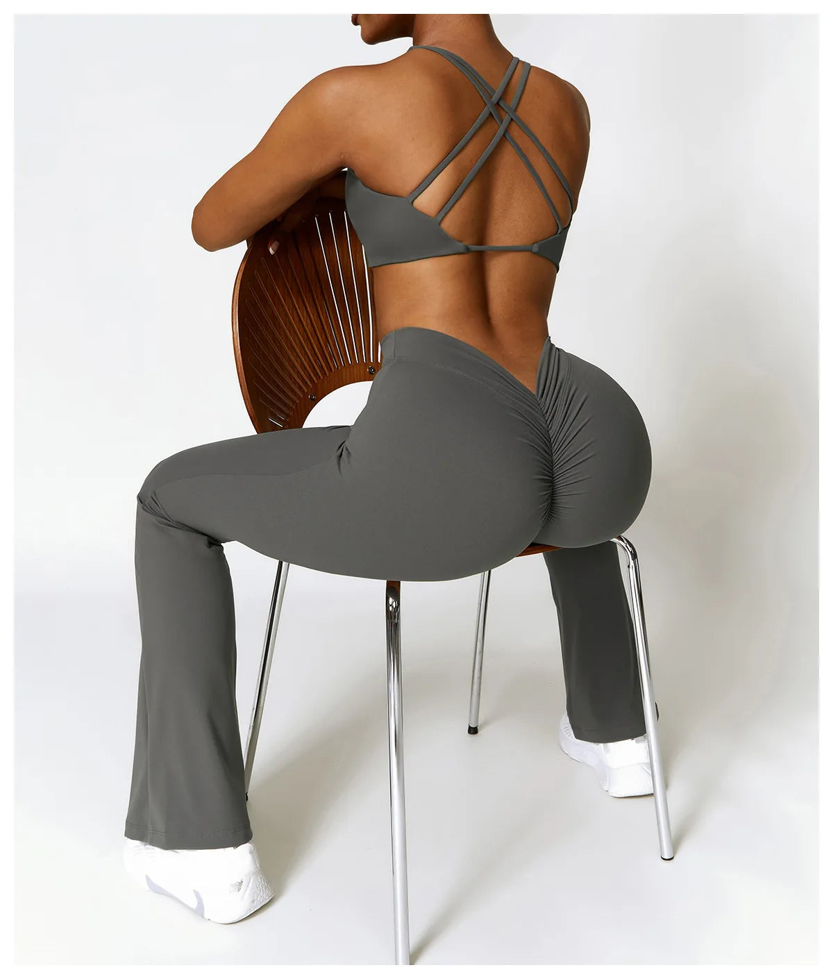 New Yoga Pants Flare Leggings Women High Waist Wide Leg Pants Women Gym Fitness Sports Flared Pant Dance Trousers V-shaped Hip