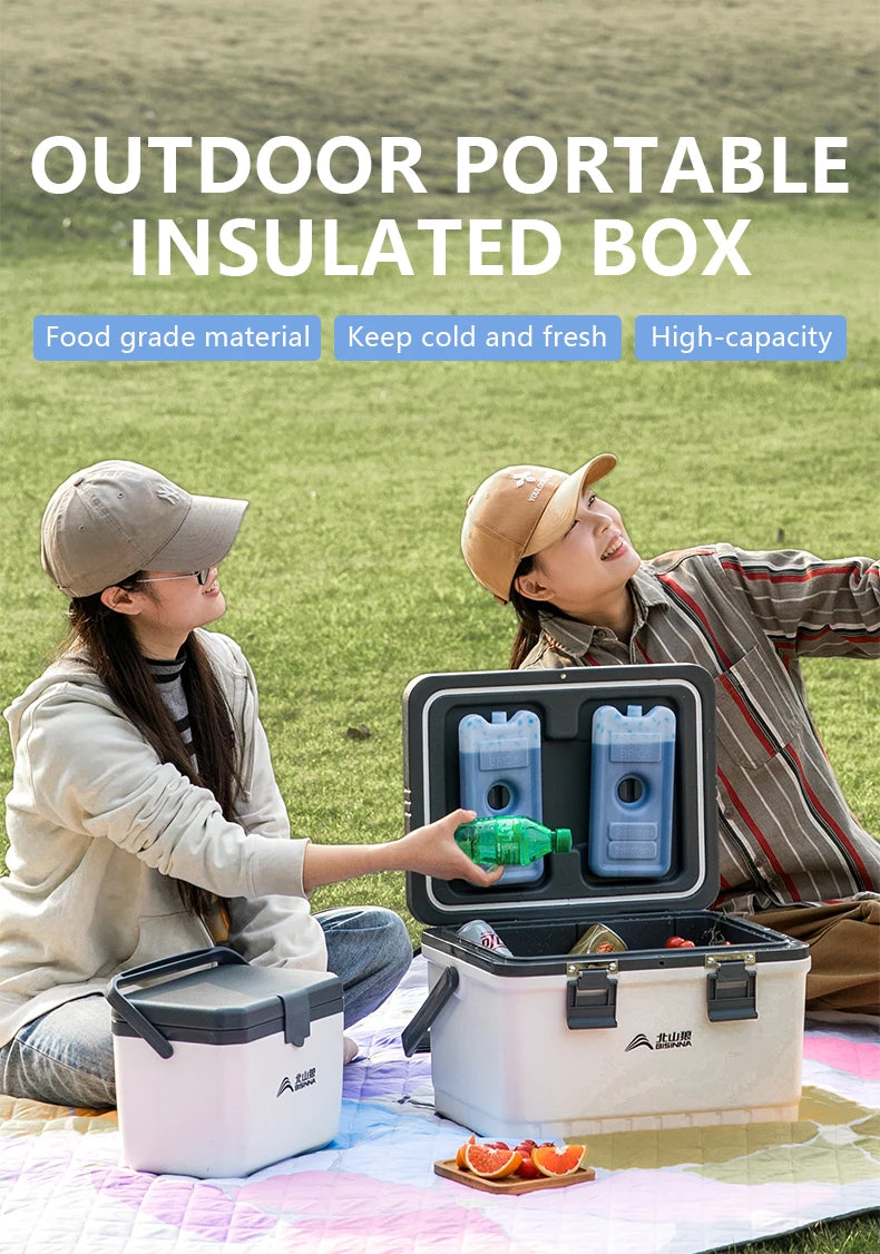 BISINNA Camping Ice Box Large Capacity Car Refrigerator Portable Cooler Box Outdoor Beach Fishing Picnic Barbecue Ice Bucket