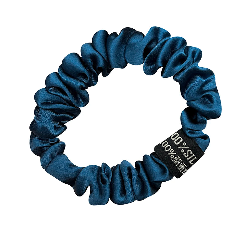 100% Pure Mulberry Silk Scrunchies Hair Bands Ties Gum Elastics Ponytail Holders for Women Girls Hair Accessories 19 Momme 1.5CM