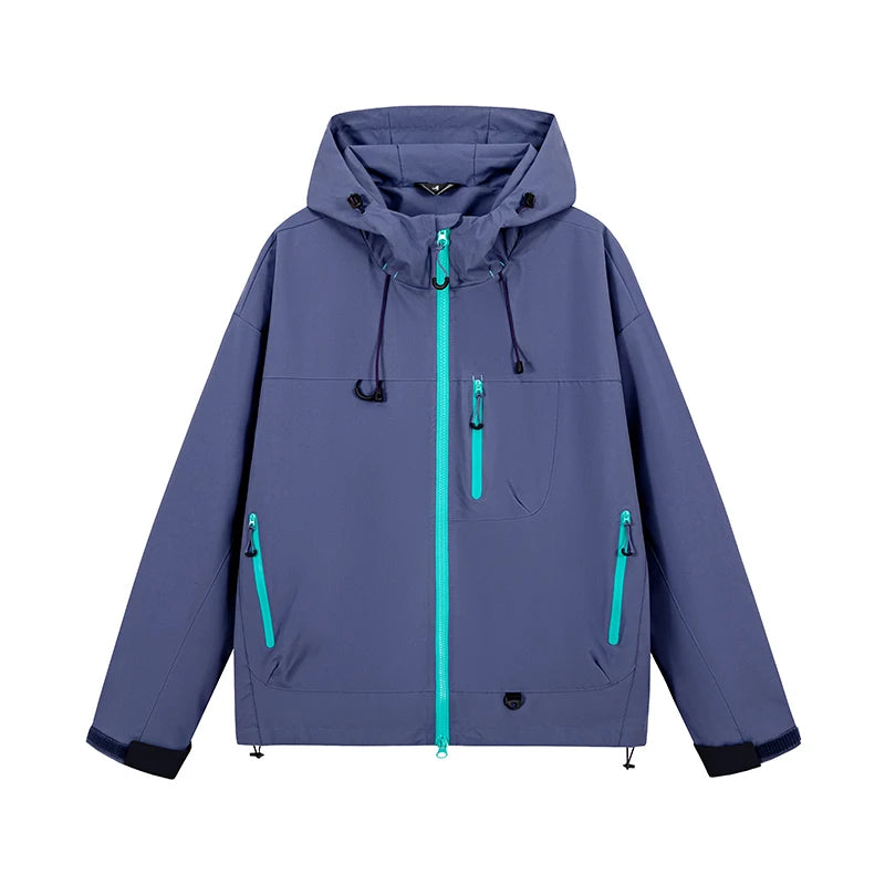 Waterproof Hiking Jacket – Lightweight Polyester Windbreaker With Storm Hood