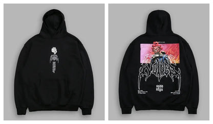 Gothic Harajuku Hoodie – Y2K Streetwear Oversized Pullover for Men | Retro Casual Sweatshirt